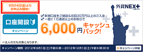 外為どっとコム(外貨ネクスト)口座開設キャンペーン