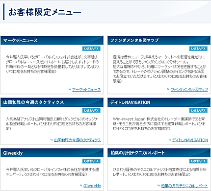 ひまわり証券の為替・マーケット情報