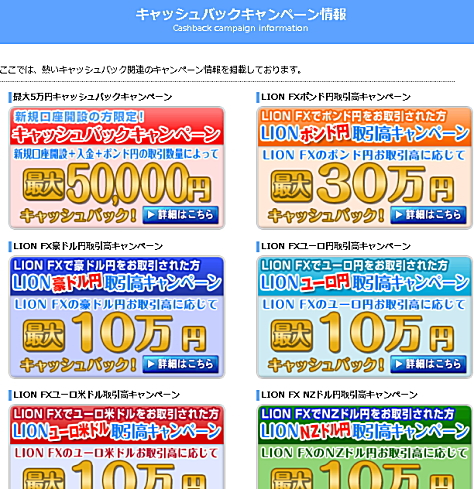 ヒロセ通商のキャッシュバックキャンペーン