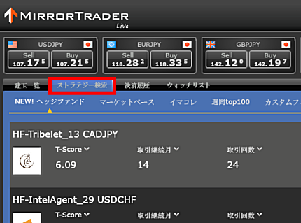 インヴァスト証券のストラテジー検索