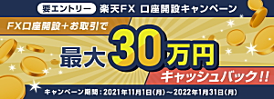 楽天証券のFX新規口座開設キャンペーン！